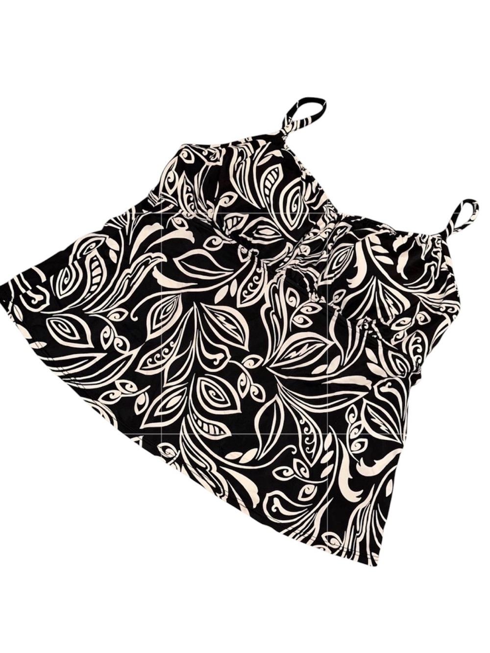 Caribbean Joe Tankini Swim Top Women’s Size 20W Black & White
